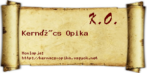 Kernács Opika névjegykártya